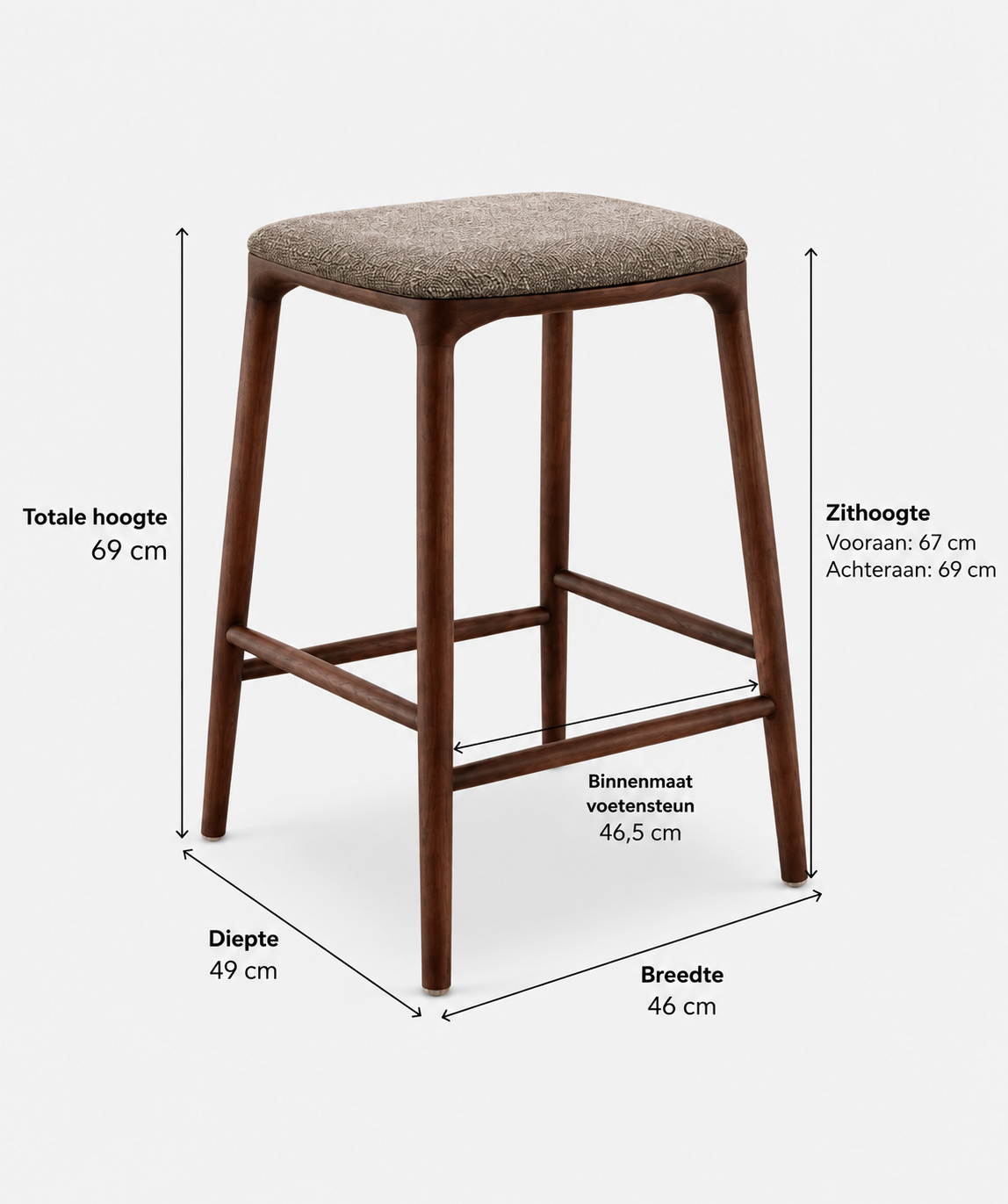 Barstoel Marlie havana - Afbeelding 5